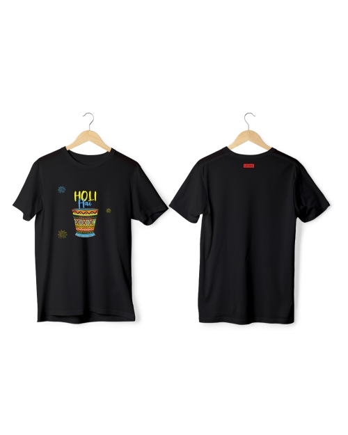 Greys&Blues Rangotsav Pima Round Neck T-Shirt - Black